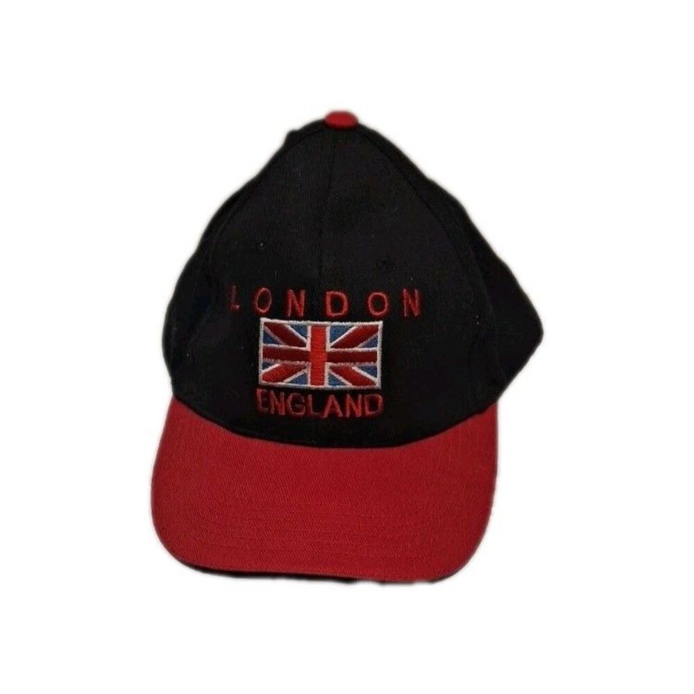 Vintage London England Union Jack Embroidered Strapback Hat Baseball Cap